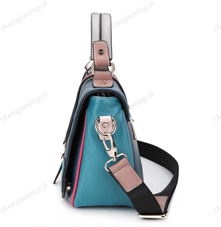 Real Genuine Leather Purse Satchel Shoulder Bag Handbag Messenger Cross Body Colorful Multi Colors Women