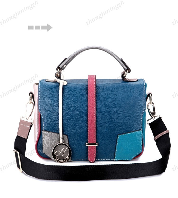 Real Genuine Leather Purse Satchel Shoulder Bag Handbag Messenger Cross Body Colorful Multi Colors Women