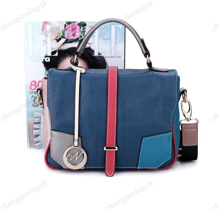 Real Genuine Leather Purse Satchel Shoulder Bag Handbag Messenger Cross Body Colorful Multi Colors Women