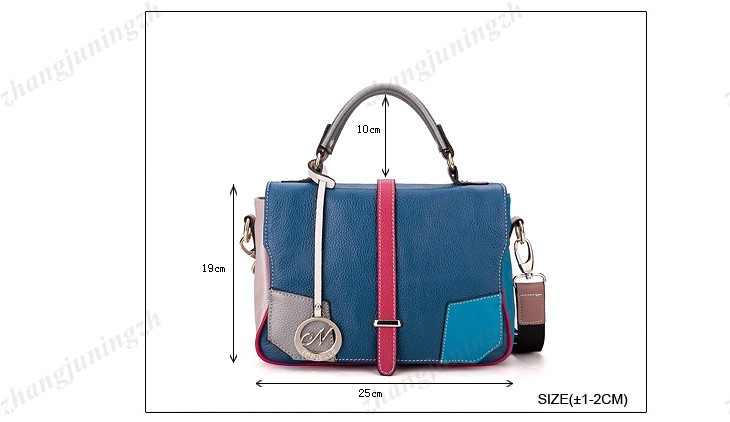 Real Genuine Leather Purse Satchel Shoulder Bag Handbag Messenger Cross Body Colorful Multi Colors Women