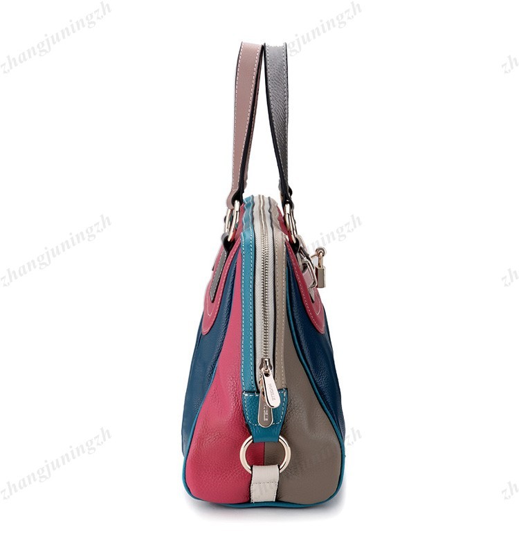 Real Genuine Leather Purse Satchel Shoulder Bag Handbag Colorful Multi Colors Fold Lock Women