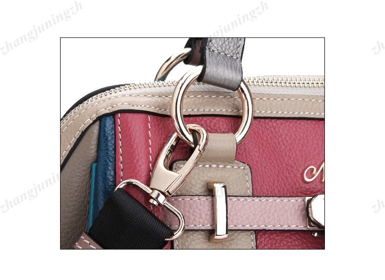 Real Genuine Leather Purse Satchel Shoulder Bag Handbag Colorful Multi Colors Fold Lock Women