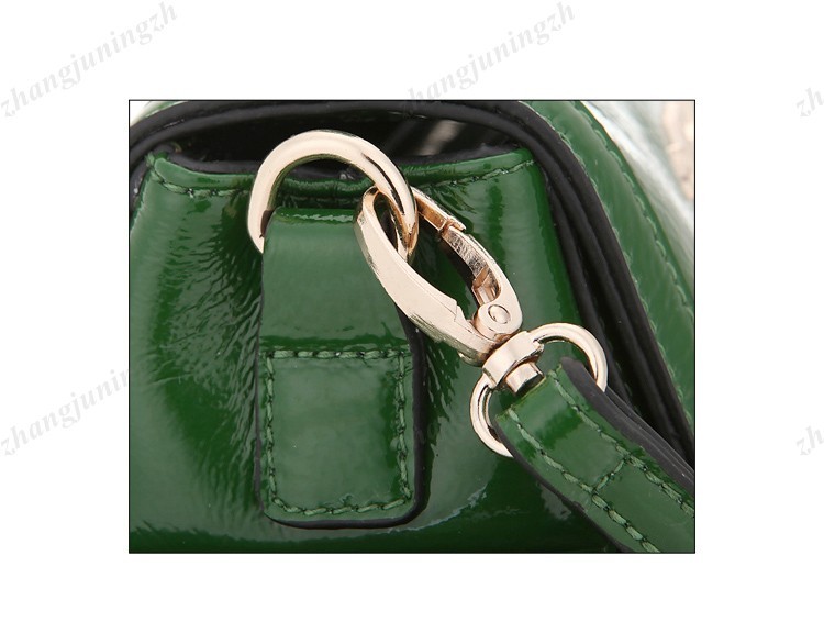 Real Genuine Patent Leather Purse Baguette Shoulder Bag Mini Handbag Pouchette