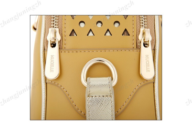 Real Genuine Leather Purse Shoulder Hand Bag Satchel Hollow Out Metallic Colors