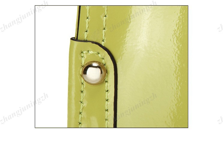 Real Genuine Patent Leather Purse Shoulder Bag Handbag Tote Shiny Colorful Rivet Eye Catching