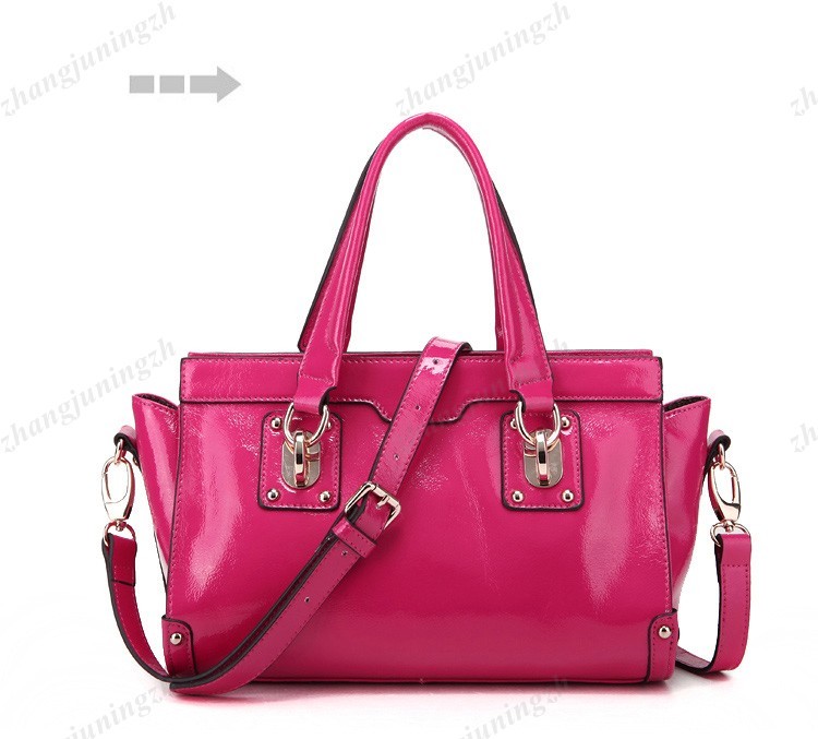 Real Genuine Patent Leather Purse Satchel Shoulder Hand Bag Tote Rivet Colorful