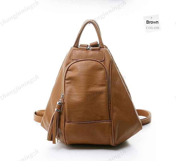 Faux Leather Purse Shoulder Hand Bag Backpack Rucksack School Tassel Women 3Way