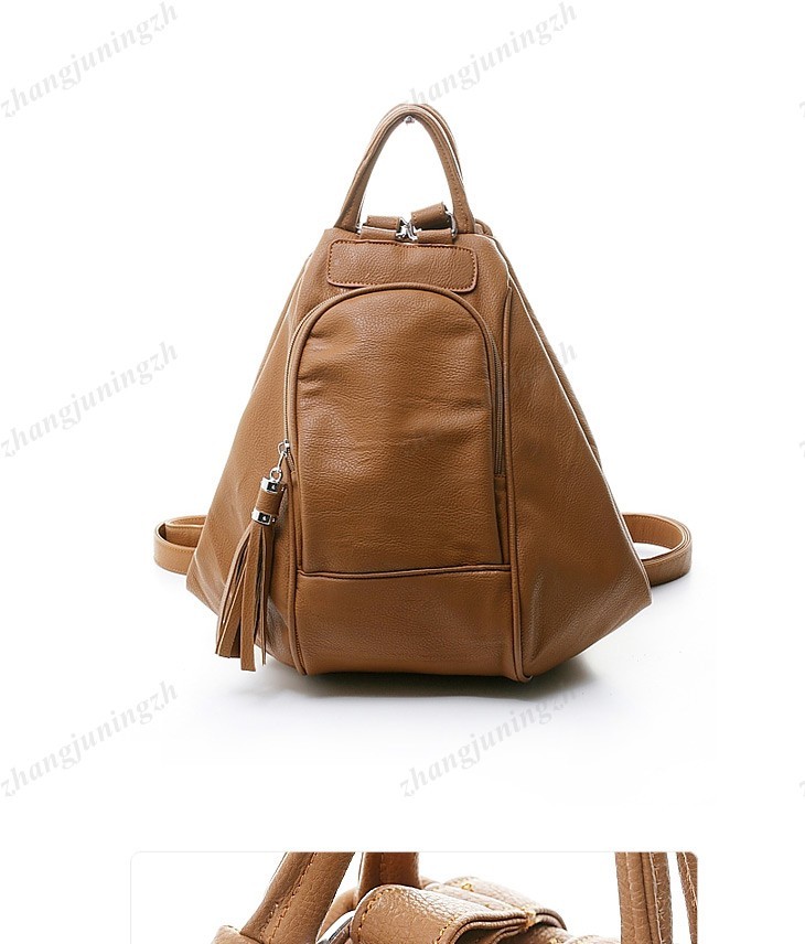 Faux Leather Purse Shoulder Hand Bag Backpack Rucksack School Tassel Women 3Way