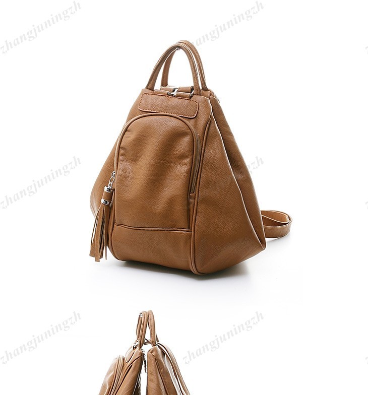 Faux Leather Purse Shoulder Hand Bag Backpack Rucksack School Tassel Women 3Way