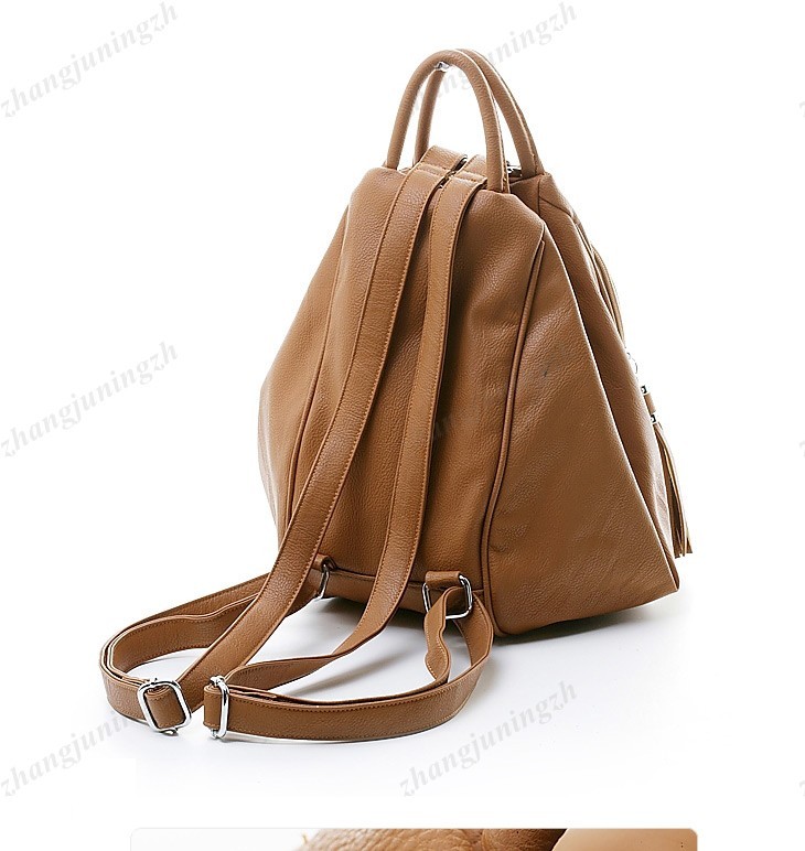 Faux Leather Purse Shoulder Hand Bag Backpack Rucksack School Tassel Women 3Way