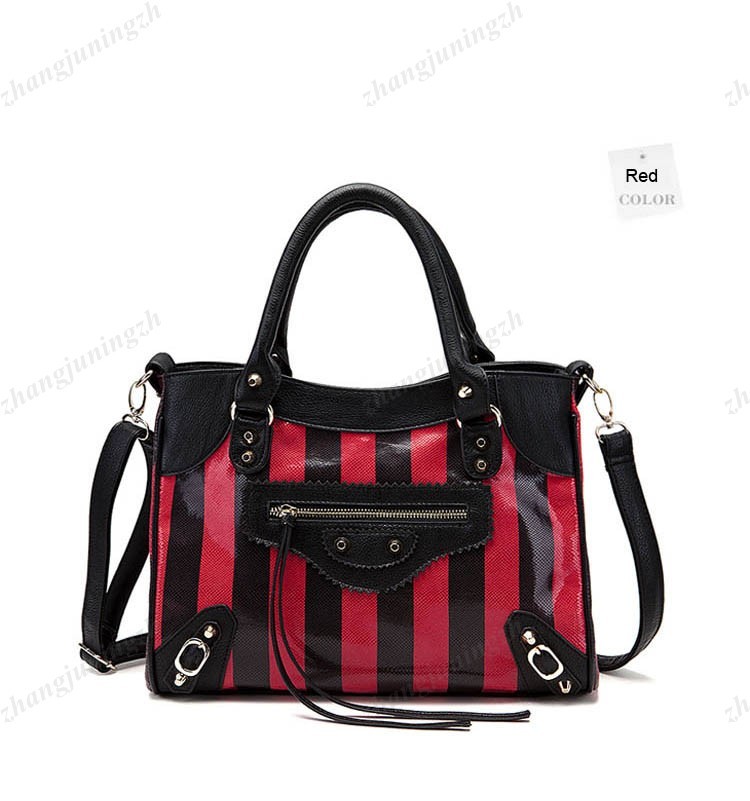 Faux Leather Purse Shoulder Satchel Messenger Hand Bag Tote Stripes Fashion New