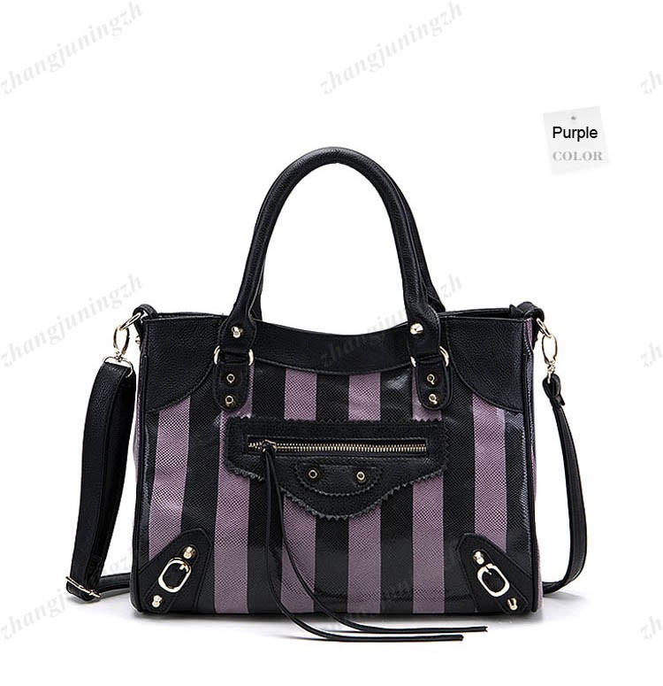 Faux Leather Purse Shoulder Satchel Messenger Hand Bag Tote Stripes Fashion New