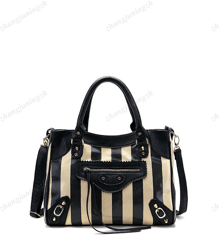 Faux Leather Purse Shoulder Satchel Messenger Hand Bag Tote Stripes Fashion New