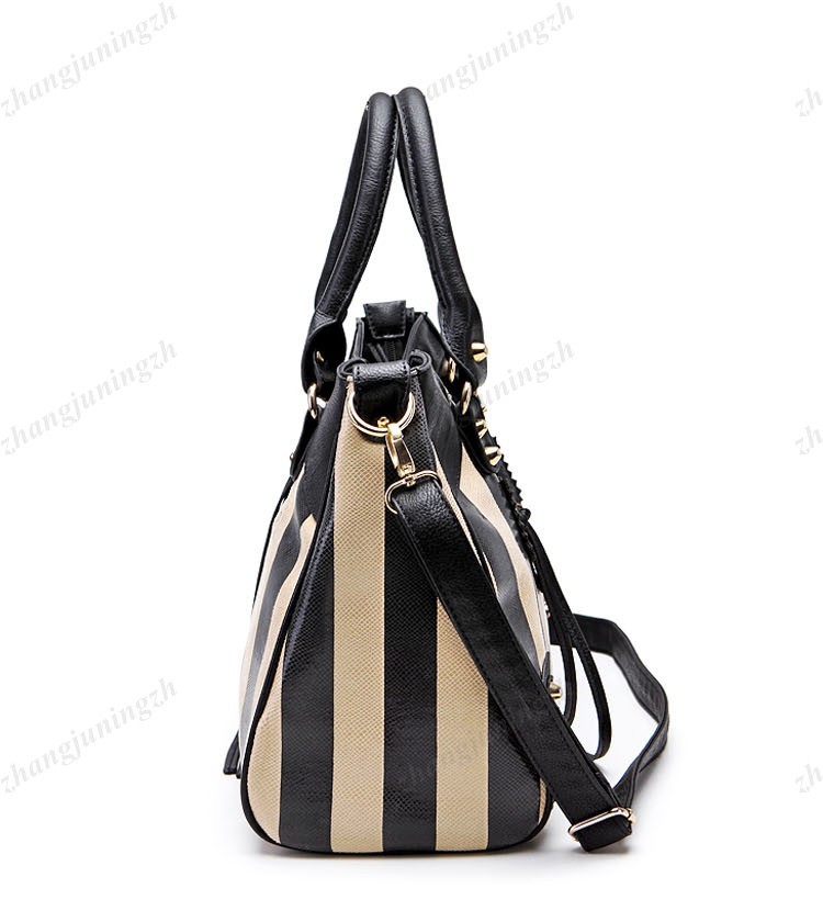 Faux Leather Purse Shoulder Satchel Messenger Hand Bag Tote Stripes Fashion New