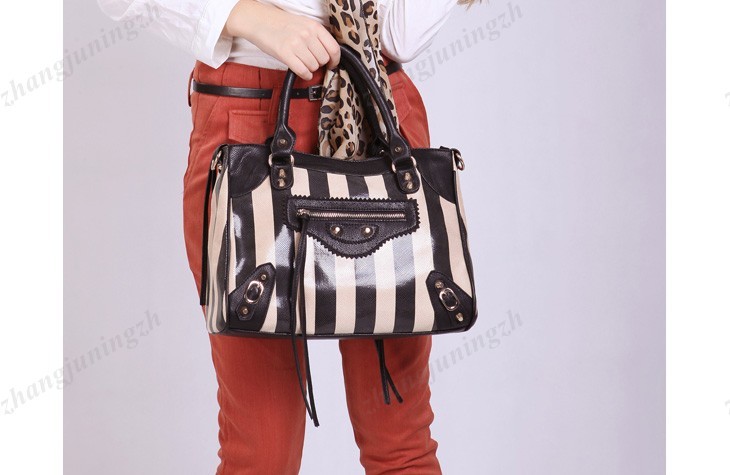 Faux Leather Purse Shoulder Satchel Messenger Hand Bag Tote Stripes Fashion New