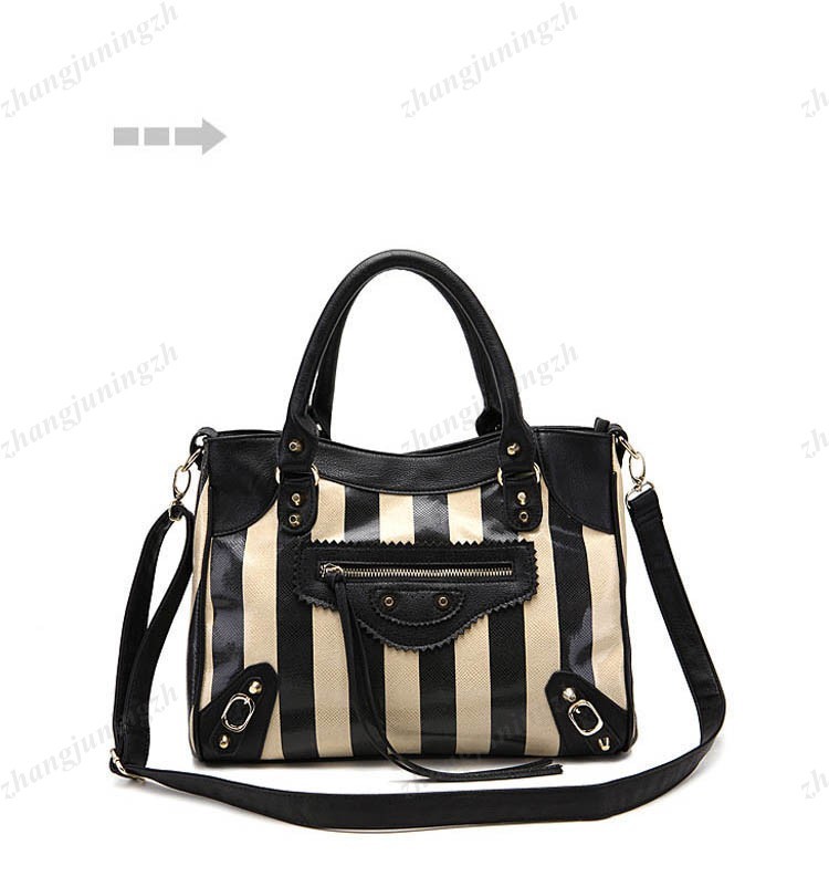 Faux Leather Purse Shoulder Satchel Messenger Hand Bag Tote Stripes Fashion New