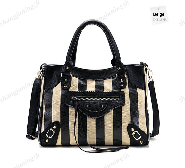 Faux Leather Purse Shoulder Satchel Messenger Hand Bag Tote Stripes Fashion New