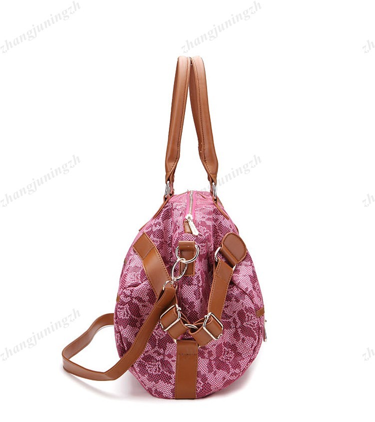 Soft Faux Leather Purse Shoulder Bag Handbag Tote Colorful Flowers Fashion Women