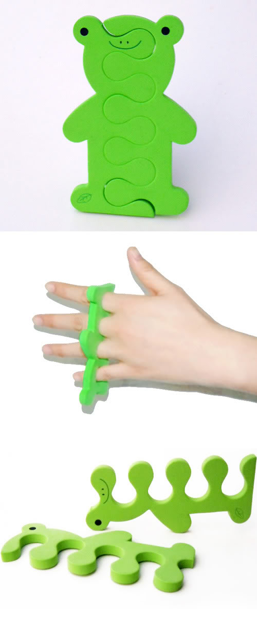 2PCS Cute Nail Polish Separate Fingers Toes Pad Divider Nail Art Tool Green Frog