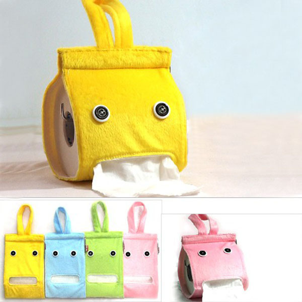 Wall Hang Up Toilet Paper Roll Container Tissue Cover Convenient Cute Smile Face