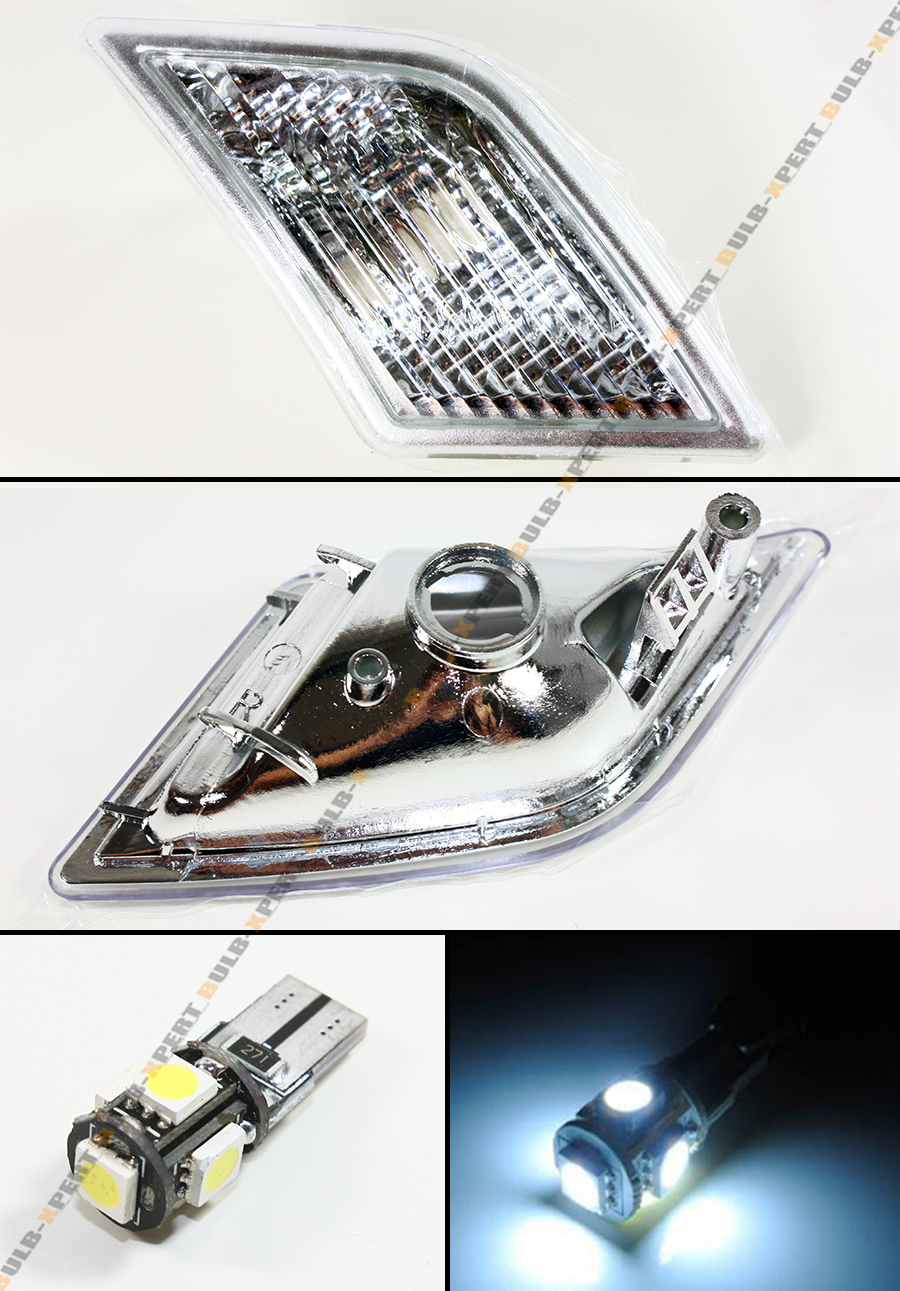 0811 MERCEDES BENZ W204 EURO CLEAR SIDE MARKER LAMP LIGHT+ ERROR FREE