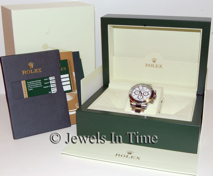 Rolex Daytona 116520 V SS White Chronograph Box&Papers on eBay (end time 