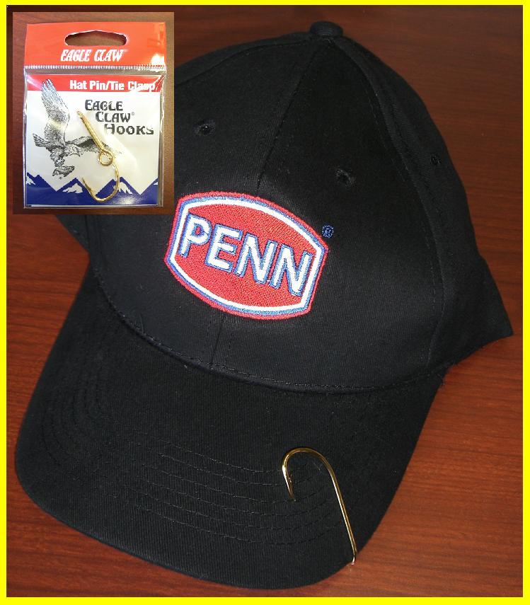 12 EAGLE CLAW HAT HOOKS Hat Pin/Tie Clasp GOLD PLATED FISH HOOK HAT