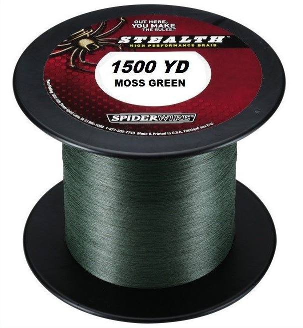 SPIDERWIRE STEALTH MOSS GREEN Braid Fishing Line 40LB1500YD SS40G