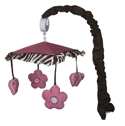 Musical Mobile For Pink Zebra Baby Crib Bedding By Sisi Baby