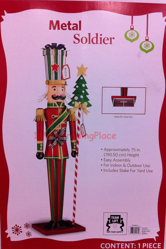 NEW Christmas Wooden Nutcracker Soldier Metal Xmas Decoration Indoor /Outdoor