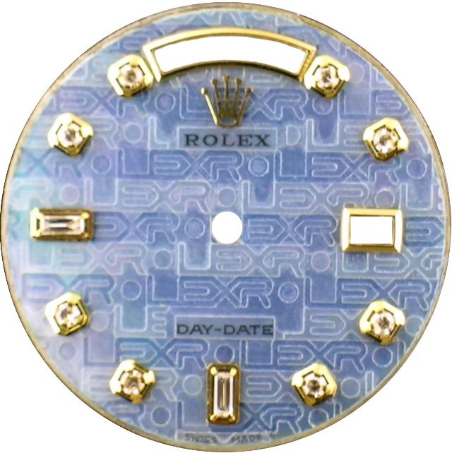 MENS ROLEX DAY-DATE BLUE MOP JUBILEE 8+2 DIAMOND DIAL