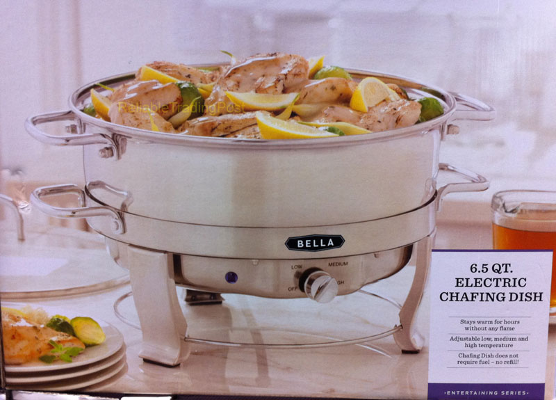 NEW Bella 6.5 Qt Electric Tabletop Stainless Steel Chafing Dish Buffet
