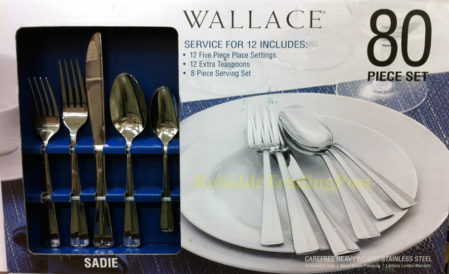 New In Box WALLACE SADIE 80 PIECE FLATWARE SET HEAVY WEIGHT STAINLESS