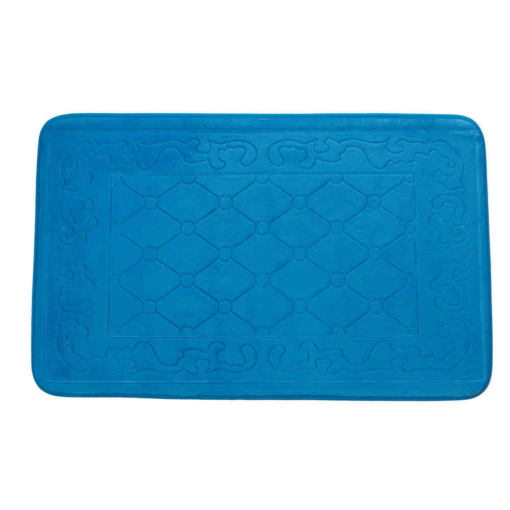 TEXTURED DESIGN blue Cushioned microfiber memory foam