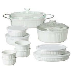 CORNINGWARE 17 Pc Baking Cookware Set French White New Image