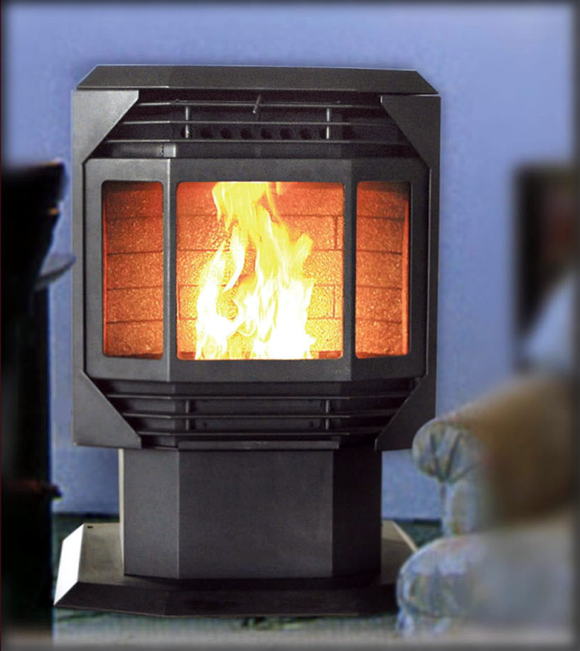 STOVE WOOD PELLET Fireplace Heater Bay Front Remote ...