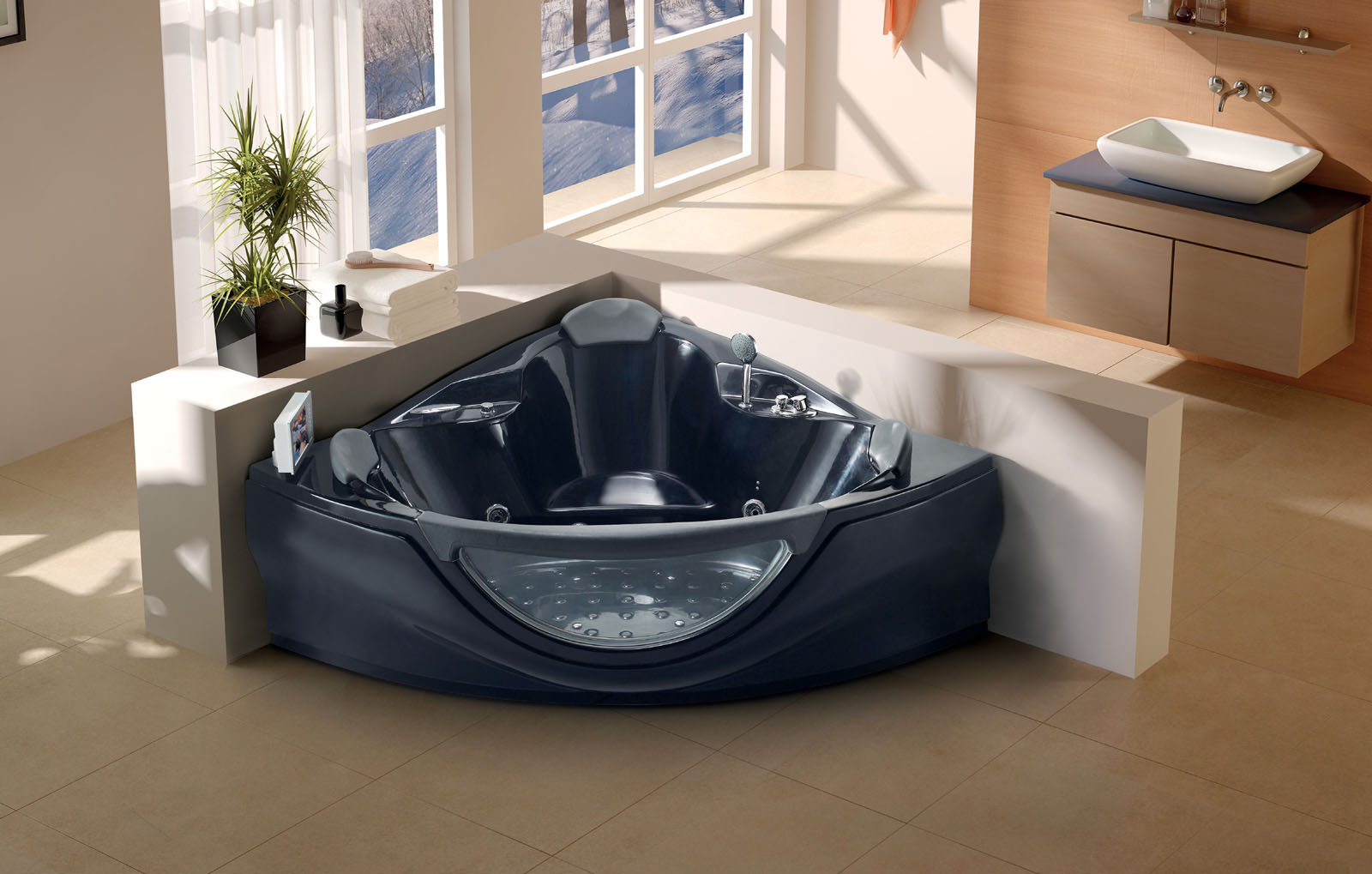 JACUZZI WHIRLPOOL Bathtub w/Massage Jets Heated SPA Hot Tub FM MP3 CD