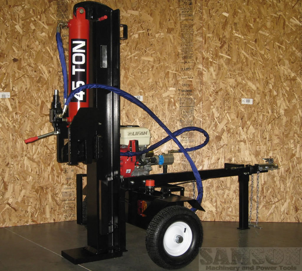 Log Wood Splitter Hydraulic 45 Ton 15HP Gas Powered Electric Start Tow