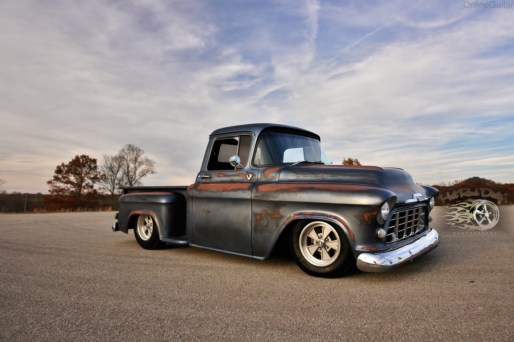 1955 Slammed Patina Pickup Shop Truck, V8, 700R4, Vintage Air, "Tonka
