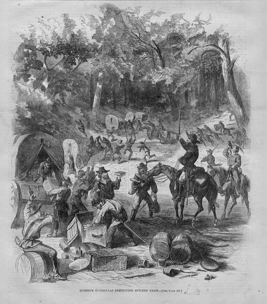 CIVIL WAR MOSEBY'S GUERRILLAS MARAUDING GANGS DESTROY SUTLER'S 1863