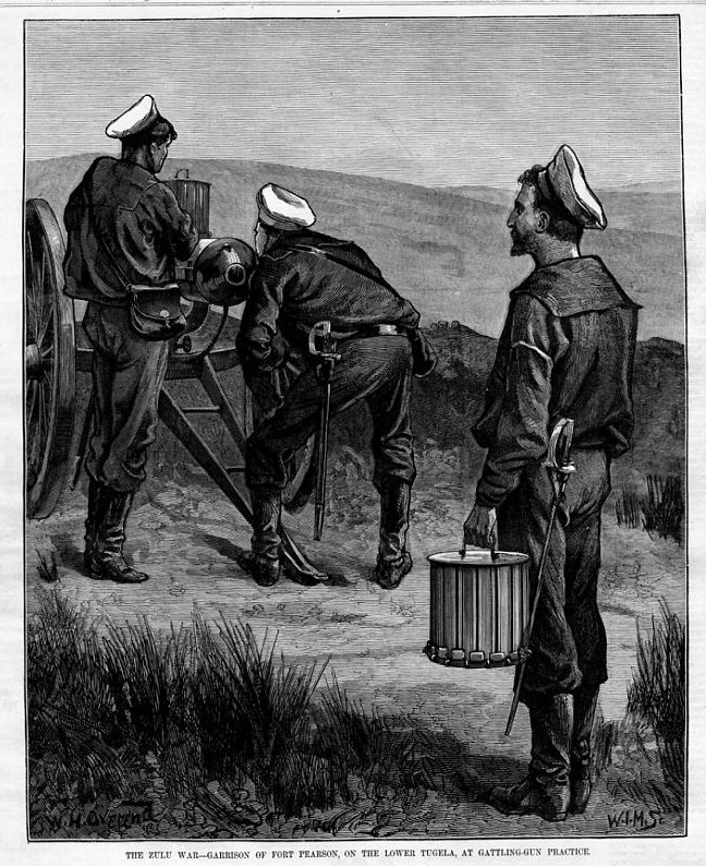 Gatling Gun Practice in Zulu War Sword Gatling Gun