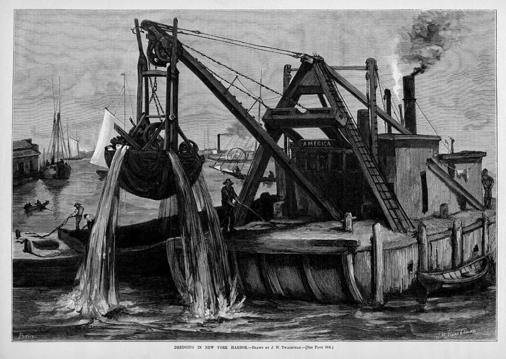 DREDGING NEW YORK HARBOR, BOATS, ANTIQUE DREDGE SAILING eBay