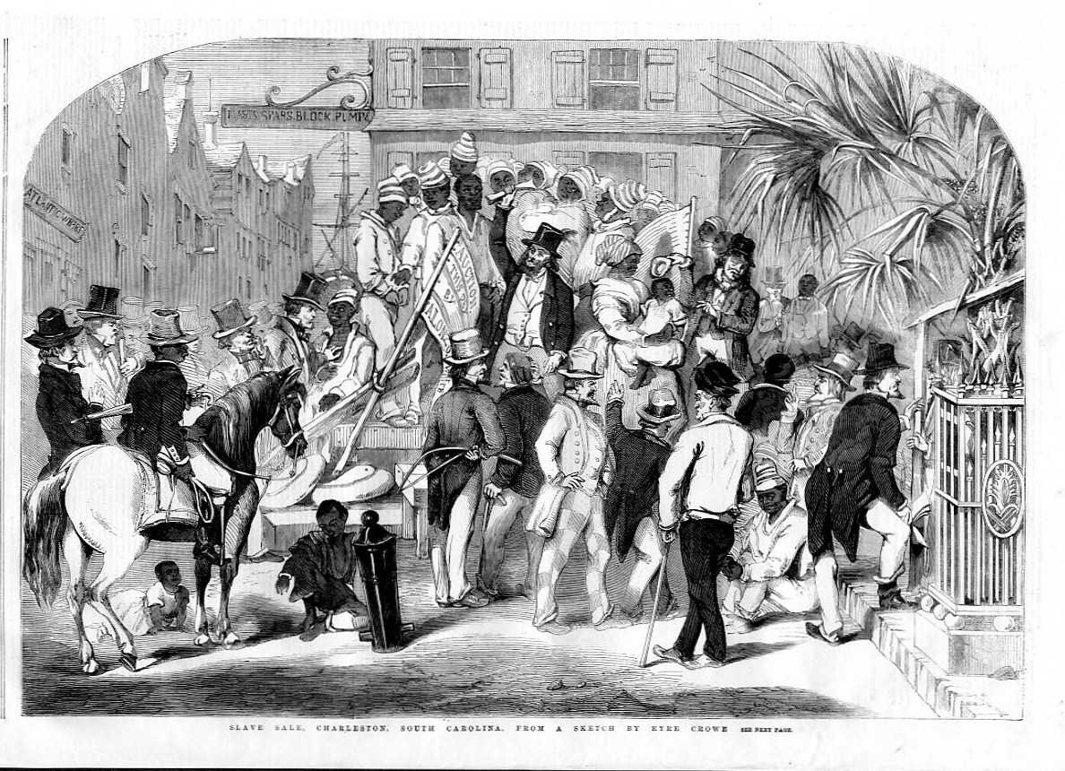 SLAVE AUCTION SALE IN CHARLESTON SOUTH CAROLINA GANG OF NEGROES FOR