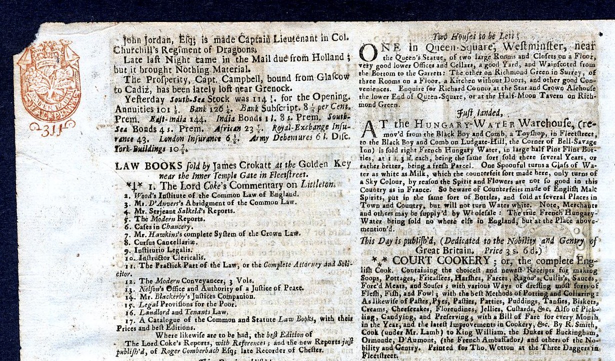 POSTBOY, 18TH CENTURY ORIGINAL NEWSPAPER, DISPLAYABLE eBay
