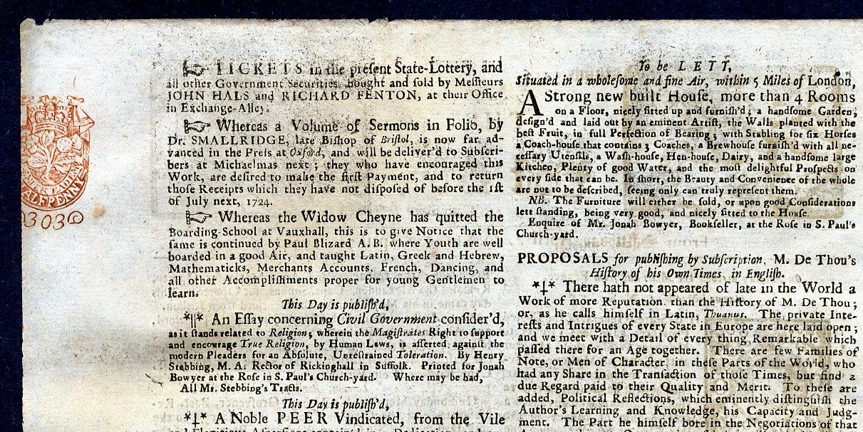 ORNATE POSTBOY, RARE 18TH CENTURY ORIGINAL NEWSPAPER eBay