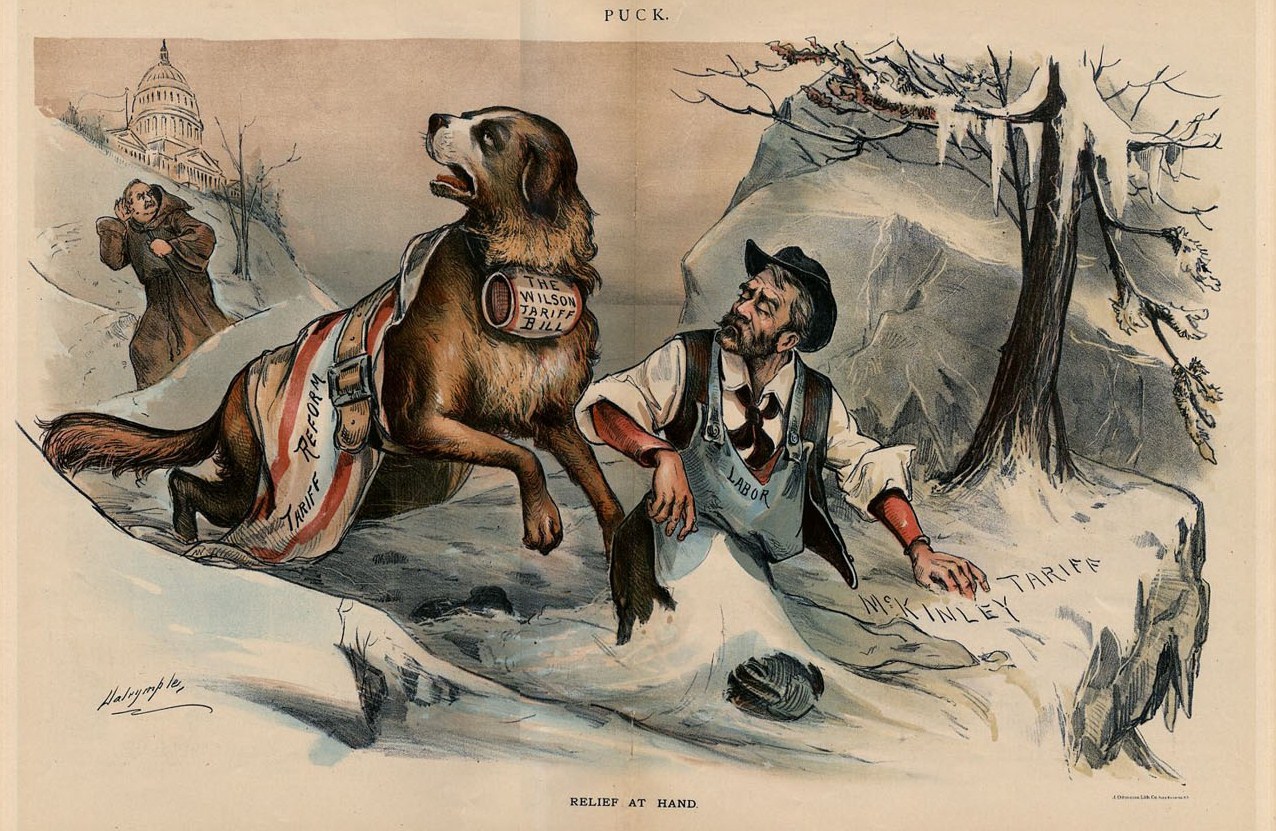 ST. BERNARD RESCUE DOG IN DEEP SNOW BARREL UNDER CHIN GROVER CLEVELAND