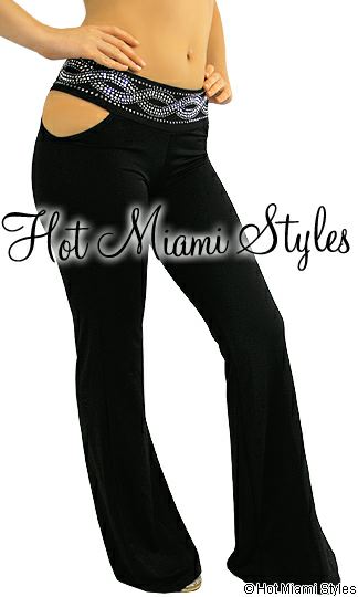 sexy model in clubwear flare pants