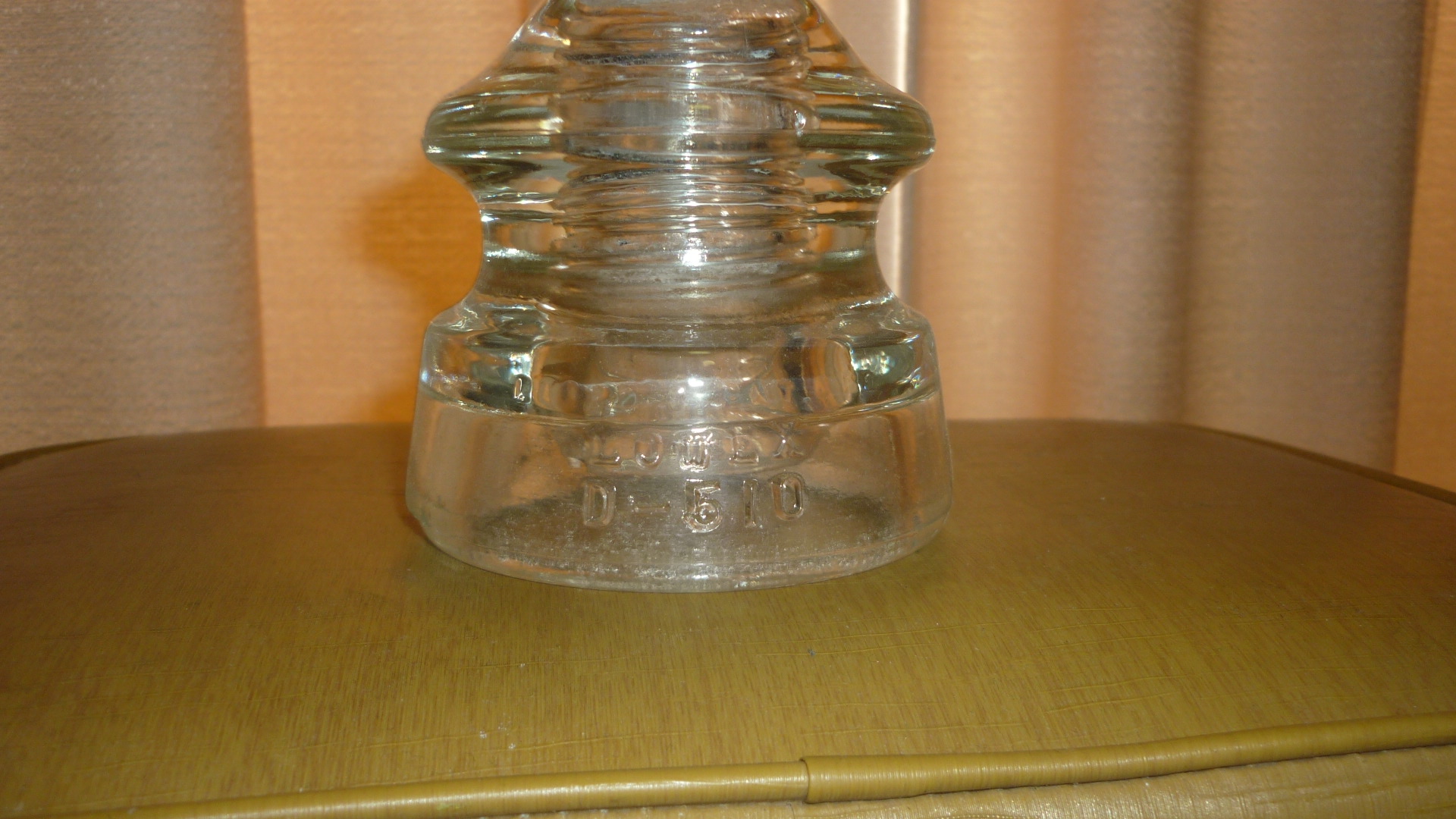 ANTIQUE OLD RAILWAY TELEGRAPH GLASS INSULATOR, HEMINGRAY, LOWEX D510, CLEAR