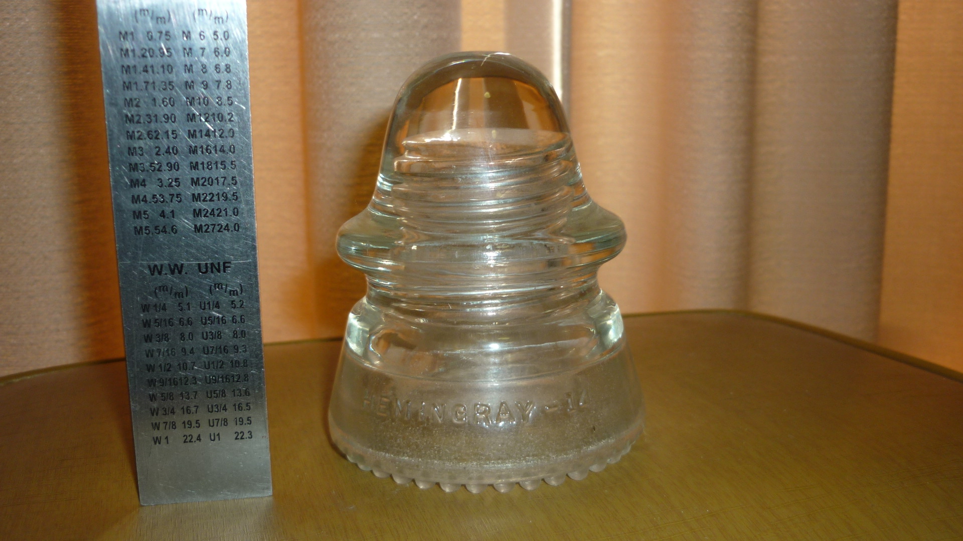 ANTIQUE OLD RAILWAY TELEGRAPH GLASS INSULATOR, HEMINGRAY 14, HALF SIZE eBay