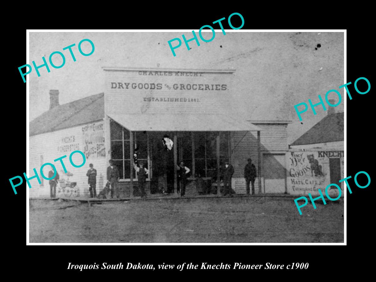 OLD POSTCARD SIZE PHOTO OF IROQUOIS SOUTH DAKOTA THE PIONEER STORE